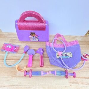 Disney Doc McStuffins Doctor Bag Set Plastic Medical Tools Purple Pink Toys